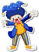 modèle d'autocollant avec personnage de dessin animé de clown heureux vecteur
