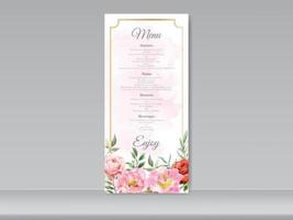 modèle de cartes de mariage beau design floral vecteur