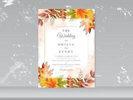 modèle de cartes de mariage beau design floral vecteur