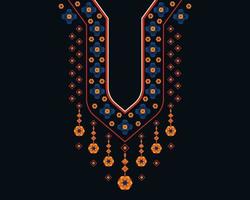 motif oriental ethnique géométrique. conception de broderie de collier pour le textile, la mode femme, l'arrière-plan, le papier peint, les vêtements et l'emballage. illustration vectorielle.