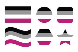 drapeau de la fierté asexuée identité sexuelle drapeau de la fierté vecteur