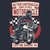 conception de badge vintage caferacer rétro vecteur