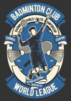 insigne de club de badminton vecteur