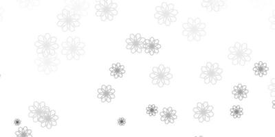 motif de doodle vecteur gris clair avec des fleurs.