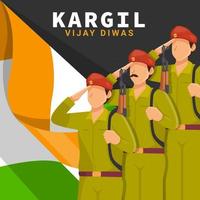 soldat honneur kargil vijay diwas vecteur