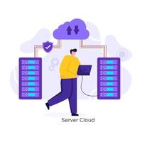 serveur d'hébergement cloud vecteur