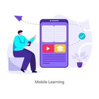apprentissage mobile en ligne vecteur