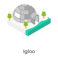 fort de neige igloo vecteur