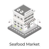 marché aux fruits de mer vecteur
