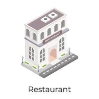 restaurant et bâtiment de la place vecteur