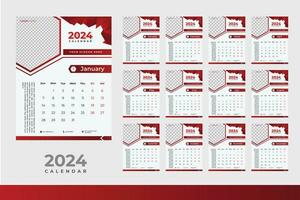 2024 calendrier conception modèle, moderne calendrier conception dans affaires style vecteur