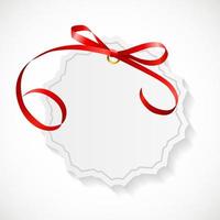 carte-cadeau avec ruban rouge et archet. illustration vectorielle vecteur