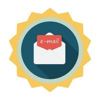 Icône plate de courrier électronique avec ombre portée, illustration vectorielle vecteur