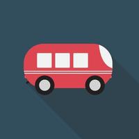 icône plate de bus avec ombre portée, illustration vectorielle vecteur