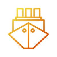 bateau icône pente Jaune Orange été plage symbole illustration vecteur