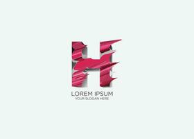 le lettre h logo avec rose et blanc couleurs vecteur