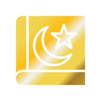 coran icône solide pente d'or Couleur Ramadan symbole illustration parfait. vecteur