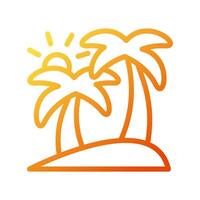 île icône pente Jaune Orange été plage symbole illustration. vecteur