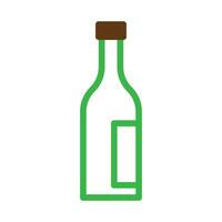 verre du vin icône bichromie vert marron Couleur Pâques symbole illustration. vecteur