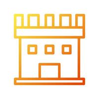 Château icône pente Jaune Orange été plage symbole illustration vecteur