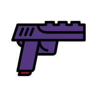 pistolet icône coloré contour rouge violet Couleur militaire symbole parfait. vecteur