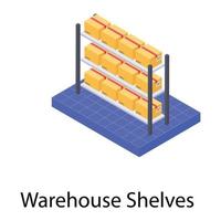 étagère de produits d'entrepôt vecteur