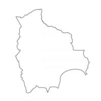 contour simple carte de la bolivie vecteur