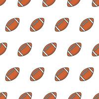 américain Football Balle sans couture modèle sur une blanc Contexte. le rugby thème vecteur illustration