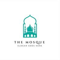 Mosquée silhouette icône logo modèle de conception d'illustration vectorielle vecteur