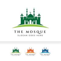 L'icône de la mosquée silhouette logo modèle de conception d'illustration vectorielle vecteur