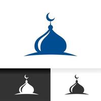 L'icône de la mosquée dôme silhouette logo modèle de conception d'illustration vectorielle vecteur