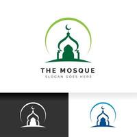 L'icône de la mosquée silhouette logo modèle de conception d'illustration vectorielle vecteur