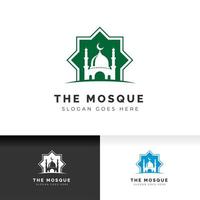 L'icône de la mosquée silhouette logo modèle de conception d'illustration vectorielle vecteur