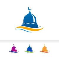 L'icône de la mosquée dôme silhouette logo modèle de conception d'illustration vectorielle vecteur