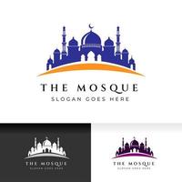 L'icône de la mosquée silhouette logo modèle de conception d'illustration vectorielle vecteur