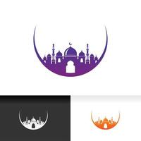 L'icône de la mosquée silhouette logo modèle de conception d'illustration vectorielle vecteur