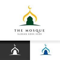 L'icône de la mosquée silhouette logo modèle de conception d'illustration vectorielle vecteur