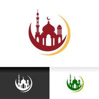 L'icône de la mosquée silhouette logo modèle de conception d'illustration vectorielle vecteur