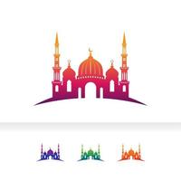 L'icône de la mosquée silhouette logo modèle de conception d'illustration vectorielle vecteur