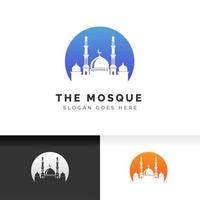 L'icône de la mosquée silhouette logo modèle de conception d'illustration vectorielle vecteur