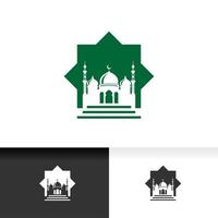 L'icône de la mosquée silhouette logo modèle de conception d'illustration vectorielle vecteur