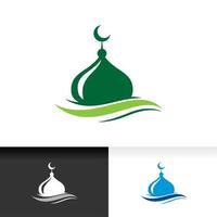 L'icône de la mosquée dôme silhouette logo modèle de conception d'illustration vectorielle vecteur