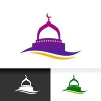 L'icône de la mosquée silhouette logo modèle de conception d'illustration vectorielle vecteur