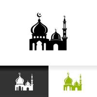 modèle de conception d'illustration vectorielle silhouette mosquée. conception de symbole de mosquée vecteur