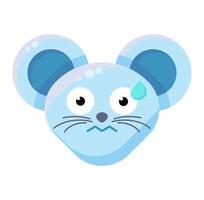 emoji mignon animal transpirant expression de souris vecteur