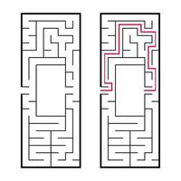 labyrinthe rectangulaire, labyrinthe. un jeu intéressant et utile pour les enfants d'âge préscolaire. un jeu de puzzle facile. illustration vectorielle plane simple isolée sur fond blanc. avec la bonne décision. vecteur