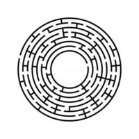 labyrinthe rond. un jeu intéressant et utile pour les enfants et les adultes. illustration vectorielle plane simple isolée sur fond blanc. vecteur