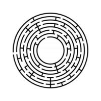 labyrinthe rond. un jeu intéressant et utile pour les enfants et les adultes. illustration vectorielle plane simple isolée sur fond blanc. vecteur