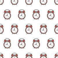 alarme horloges sans couture modèle sur une blanc Contexte. l'horloge thème vecteur illustration