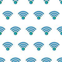 Terre Wifi signal sans couture modèle sur une blanc Contexte. global réseau thème vecteur illustration